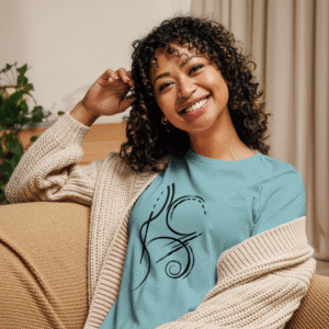 HOME womens relaxed t shirt heather blue lagoon front 66523a25ee75f