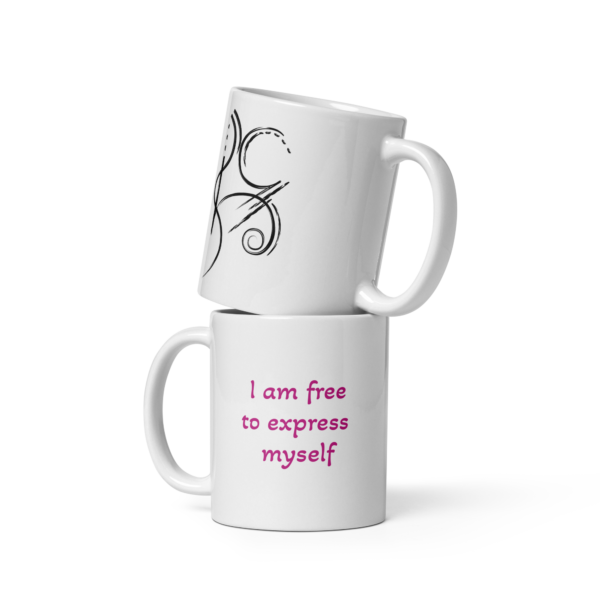 white glossy mug