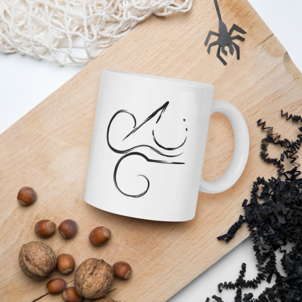 white glossy mug