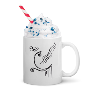 white glossy mug